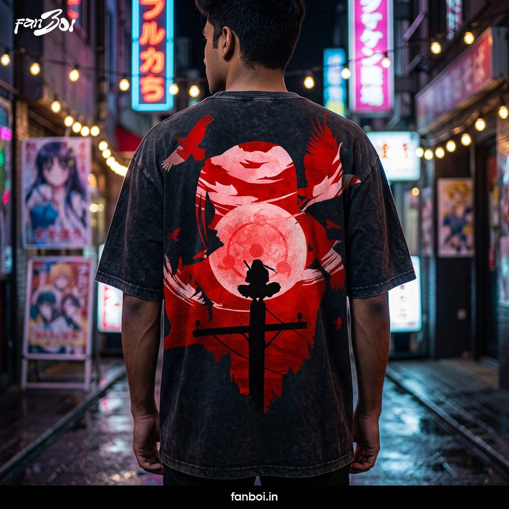 Itachi Uchiha black realistic model tee